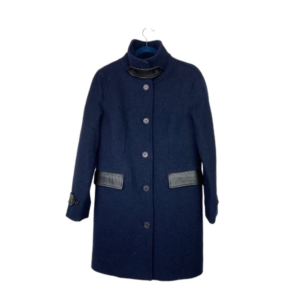 Club Monaco Wool Leather Detail Coat - Stunning! - Picture 6 of 12
